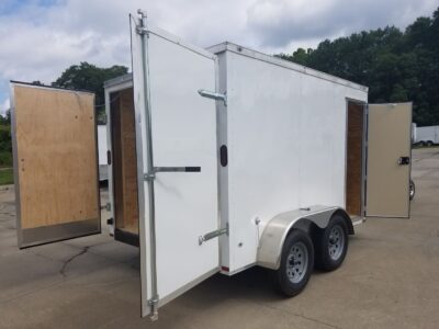 Diamond Cargo 7x10 TA Trailer - White, Bran Doors, Side Door, Extra Height - Image 9