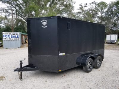 Diamond Cargo 7x12 TA Trailer - Flat Black, Ramp, Side Door, Extra Height, Blackout Motorcycle Package - Image 3