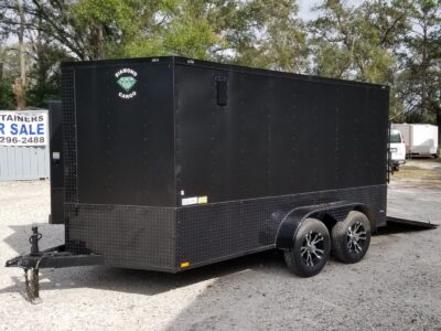 Diamond Cargo 7x12 TA Trailer - Flat Black, Ramp, Side Door, Extra Height, Blackout Motorcycle Package - Image 2