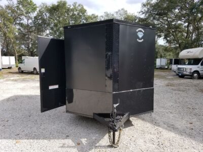 Diamond Cargo 7x12 TA Trailer - Flat Black, Ramp, Side Door, Extra Height, Blackout Motorcycle Package - Image 15