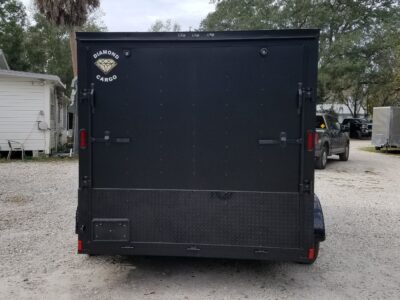 Diamond Cargo 7x12 TA Trailer - Flat Black, Ramp, Side Door, Extra Height, Blackout Motorcycle Package - Image 9