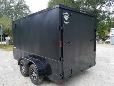Diamond Cargo 7x12 TA Trailer - Flat Black, Ramp, Side Door, Extra Height, Blackout Motorcycle Package - Image 7
