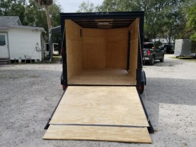 Diamond Cargo 7x12 TA Trailer - Flat Black, Ramp, Side Door, Extra Height, Blackout Motorcycle Package - Image 8