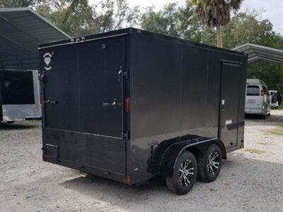 Diamond Cargo 7x12 TA Trailer - Flat Black, Ramp, Side Door, Extra Height, Blackout Motorcycle Package - Image 11