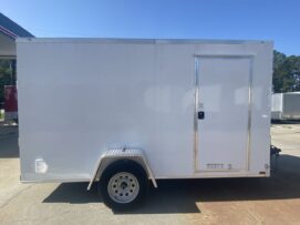 Diamond Cargo 7x12 TA Trailer - White, Ramp, Side Door, Extra Height