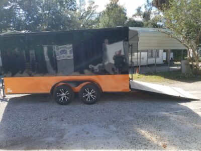 Diamond Cargo 7x14 TA Trailer - Black, Ramp, Side Door, Extra Height, Blackout Motorcycle Package - Image 4