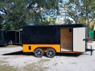 Diamond Cargo 7x14 TA Trailer - Black, Ramp, Side Door, Extra Height, Blackout Motorcycle Package - Image 12