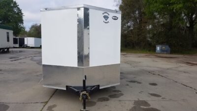 Diamond Cargo 7x14 TA Trailer - White, Ramp, Side Door, Extra Height - Image 17