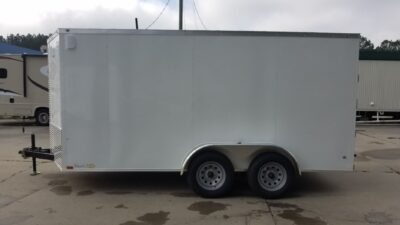 Diamond Cargo 7x14 TA Trailer - White, Ramp, Side Door, Extra Height - Image 5