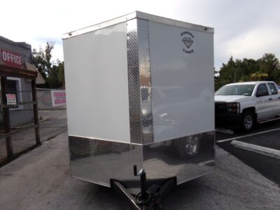Diamond Cargo 7x14 TA Trailer - White, Ramp, Side Door, Extra Height - Image 17