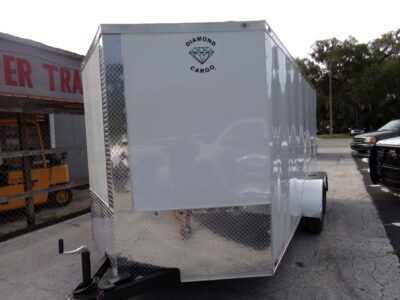 Diamond Cargo 7x14 TA Trailer - White, Ramp, Side Door, Extra Height - Image 16