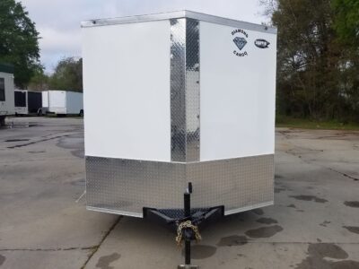 Diamond Cargo 7x14 TA Trailer - White, Ramp, Side Door, Extra Height - Image 8