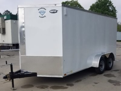 Diamond Cargo 7x14 TA Trailer - White, Ramp, Side Door, Extra Height - Image 7