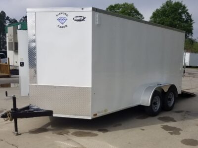 Diamond Cargo 7x14 TA Trailer - White, Ramp, Side Door, Extra Height - Image 6