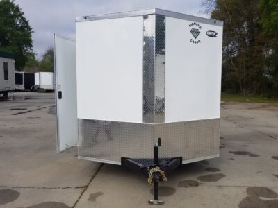 Diamond Cargo 7x14 TA Trailer - White, Ramp, Side Door, Extra Height - Image 5