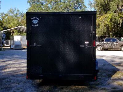 Diamond Cargo 7x16 TA Trailer - Black, Ramp, Side Door, Blackout, Embossed - Image 8
