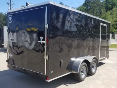 Diamond Cargo 7x16 TA Trailer - Black, Ramp, Side Door, Extra Height - Image 11