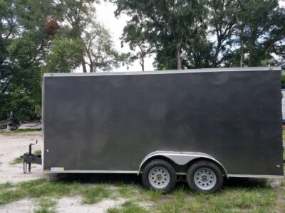 Diamond Cargo 7x16 TA Trailer - Charcoal, Ramp, Side Door, Extra Height - Image 5