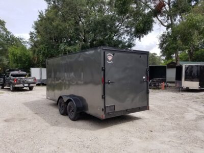 Diamond Cargo 7x16 TA Trailer - Charcoal, Ramp, Side Door, Extra Height, Blackout - Image 6