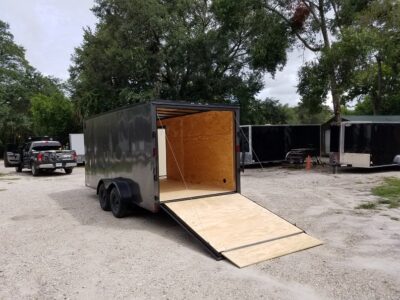 Diamond Cargo 7x16 TA Trailer - Charcoal, Ramp, Side Door, Extra Height, Blackout - Image 5