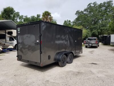 Diamond Cargo 7x16 TA Trailer - Charcoal, Ramp, Side Door, Extra Height, Blackout - Image 10