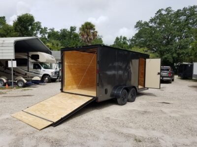 Diamond Cargo 7x16 TA Trailer - Charcoal, Ramp, Side Door, Extra Height, Blackout - Image 9