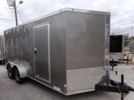 Diamond Cargo 7x16 TA Trailer - Pweter, Ramp, Side Door, Extra Height