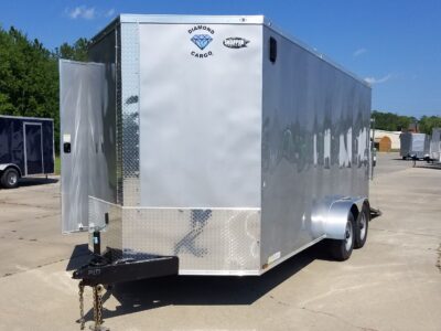 Diamond Cargo 7x16 TA Trailer - Silver Frost, Ramp, Side Door, Extra Height, Tie Downs, Insulated - Image 20