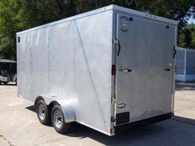 Diamond Cargo 7x16 TA Trailer - Silver Frost, Ramp, Side Door, Extra Height, Tie Downs, Insulated - Image 14