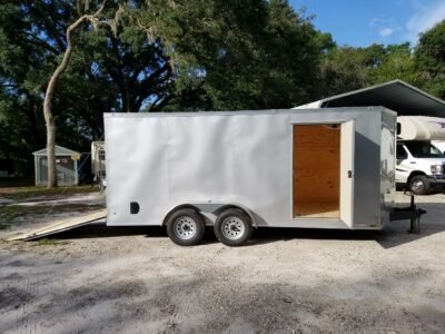 Diamond Cargo 7x16 TA Trailer - Silver Frost, Ramp, Side Door, Extra Height - Image 12