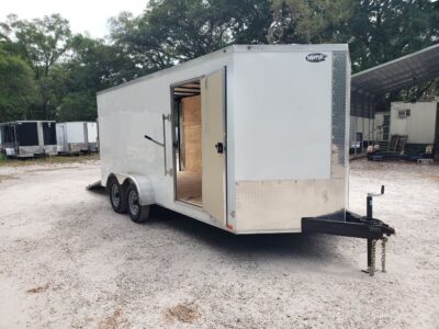 Diamond Cargo 7x16 TA Trailer - White, Ramp, Side Door, Extra Height - Image 14
