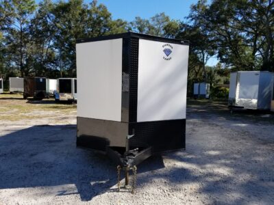 Diamond Cargo 7x16 TA Trailer - White, Ramp, Side Door, Blackout, Embossed - Image 16