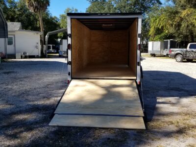 Diamond Cargo 7x16 TA Trailer - White, Ramp, Side Door, Blackout, Embossed - Image 8