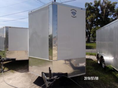 Diamond Cargo 7x16 TA Trailer - White, Ramp, Side Door, Extra Height - Image 12