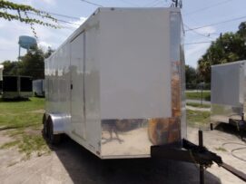 Diamond Cargo 7x16 TA Trailer - White, Ramp, Side Door, Extra Height, Insulated