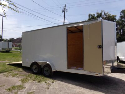Diamond Cargo 7x16 TA Trailer - White, Ramp, Side Door, Extra Height - Image 10