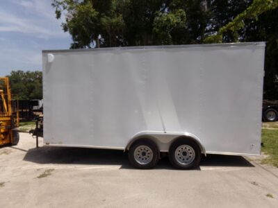 Diamond Cargo 7x16 TA Trailer - White, Ramp, Side Door, Extra Height - Image 3