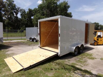 Diamond Cargo 7x16 TA Trailer - White, Ramp, Side Door, Extra Height - Image 7