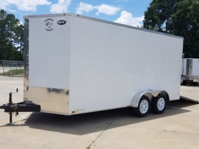 Diamond Cargo 7x16 TA Trailer - White, Ramp, Side Door, Extra Height - Image 2