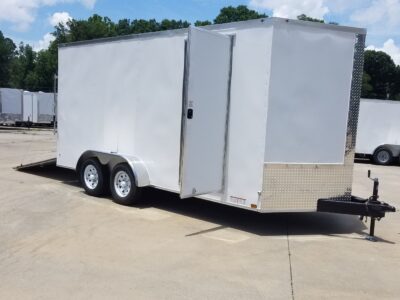 Diamond Cargo 7x16 TA Trailer - White, Ramp, Side Door, Extra Height - Image 11