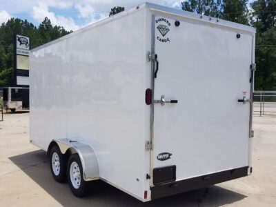 Diamond Cargo 7x16 TA Trailer - White, Ramp, Side Door, Extra Height - Image 4