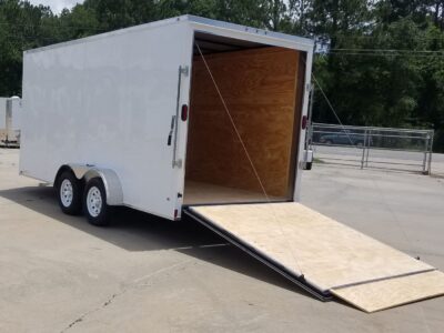 Diamond Cargo 7x16 TA Trailer - White, Ramp, Side Door, Extra Height - Image 3
