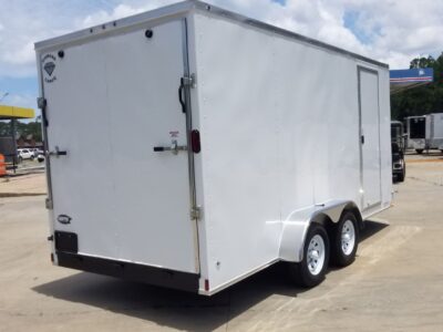 Diamond Cargo 7x16 TA Trailer - White, Ramp, Side Door, Extra Height - Image 8