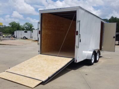 Diamond Cargo 7x16 TA Trailer - White, Ramp, Side Door, Extra Height - Image 7