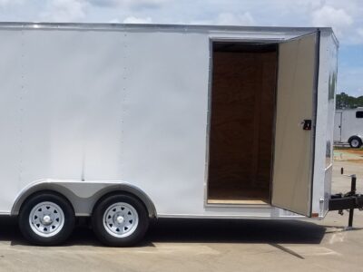 Diamond Cargo 7x16 TA Trailer - White, Ramp, Side Door, Extra Height - Image 9