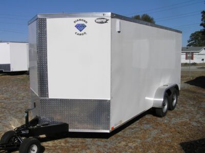 Diamond Cargo 7x16 TA Trailer - White, Ramp, Side Door, Extra Height - Image 12