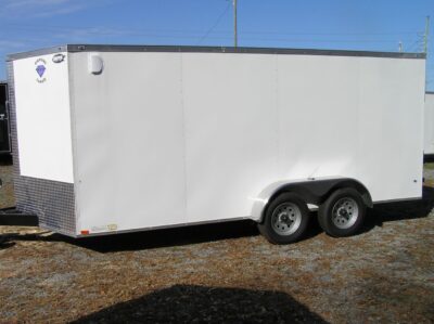 Diamond Cargo 7x16 TA Trailer - White, Ramp, Side Door, Extra Height - Image 10