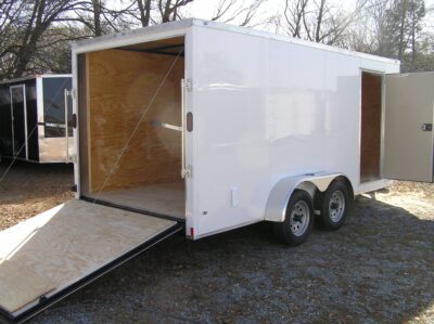 Diamond Cargo 7x16 TA Trailer - White, Ramp, Side Door, Extra Height - Image 4