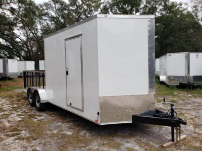 Diamond Cargo 7x20 TA Trailer - White, Barn Doors, Side Door, Extra Height, Hybrid Deck, 5K Axles - Image 15