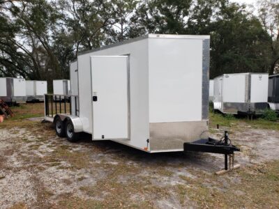 Diamond Cargo 7x20 TA Trailer - White, Barn Doors, Side Door, Extra Height, Hybrid Deck, 5K Axles - Image 13